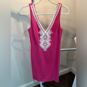 Womens pink cotton spring dress size 4. Stretch